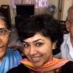 Maalavika Sundar with her parents