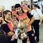 Naman Ojha with wife and daughter