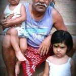 Sanjay Mishra with his daughters