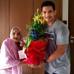 Aditya Narayan with his Grandmother