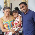 Mahela Jayawardene with his wife and daughter
