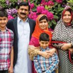 Malala Yousafzai with her Parents and two Brothers