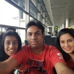 Ranjit with his wife and daughter