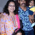 Trupti Jadhav with her husband and daughters