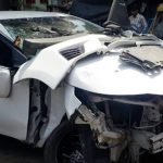 Sonika Chauhan car after accident