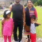 Atul B Tapkir with his wife and children