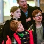 Christopher Nolan with his children Rory Nolan, Flora Nolan, Director Christopher Nolan, Magnus Nolan