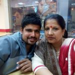 Karn Sharma with his mother