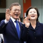 Moon Jae-in with his wife