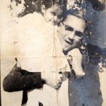 Natasha Rastogi (Childhood) with her father Triloki Nath Khanna