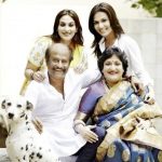 Rajinikanth with his wife and daughters