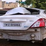 Rega Sindhu accident car Nissan Sunny