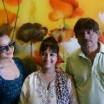 Sheela Sharma with her husband and daughter