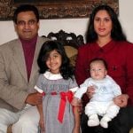 Harish Mysore with his wife & children