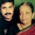 Brahmaji with his mother