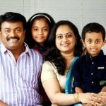 Kalabhavan Shajohn with his wife and children