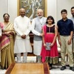 Ram Nath Kovind with his family and Narendra Modi