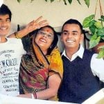 Shivraj Singh Chouhan's wife (centre), son Kartikey (right), and Kunal (left)