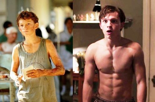 Tom Holland then and now