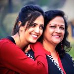 Esha with her mother