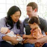 Mark Zuckerberg With His Wife And Two Daughters Max (in his lap) and August