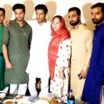 Sehban Azim with his mother Nigar Azim and brothers Adnan Azim (second from right), Hasan Azim (second from left), Kamran Azim (first from left), Timur Azim (first from right)