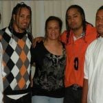 Jey and Jimmy Uso with their mother Talisua Fuavai Fatu and brothers