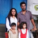 Kunaal Roy Kapur with his wife and children