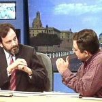 Prannoy Roy (L) and Vinod Dua (R) on DD News During Election Analysis (1984)