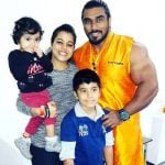 Sangram Chougule with his wife and children