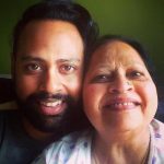VJ Andy with his mother
