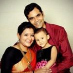 Akansha Verma with husband and daughter