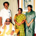 Kanimozhi (Standing Extreme Right) With Her Parents And Brother M K Stalin (Standing Extreme Left)