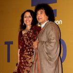 Zakir Hussain With His Wife