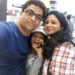 Anup Upadhyay with his wife and daughter