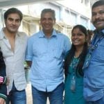 Atul Kapoor with Sonakshi Sinha, Arbaaz Khan and two other crew members of Bigg Boss