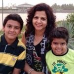 Divyansh Dwivedi with mother and brother