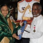 Ilaiyaraaja Receiving Padma Bhushan From Pratibha Patil The Former President of India