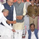 Jayant Sinha With Chief Minister of Jharkhand Raghubar Das Laying The Foundation Stone For Medical College At Pokhra Khurd, Daltonganj
