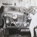 K L Saigal Car M G Saloon and his Manager Paul