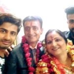 Karan Raj Sharma with his parents and brother Akash Raj Sharma