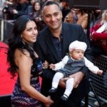 Russell Peters with his ex-wife Monica and daughter