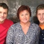 Andrei Koscheev with his mother and brother
