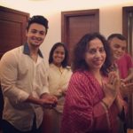 Ayush Sharma with his parents and wife