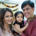 Lakshmi Manchu with her husband and daughter