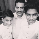 Roshan Abdul Rahoof with his father and younger brother