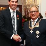Stephen Fleming With The Governor-General Of New Zealand, Sir Anand Satyanand