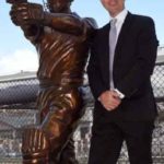 Ricky Ponting With His Statue