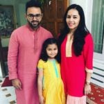 Avni Zaveri with her husband and daughter