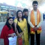 Biplab Kumar Deb with his wife and children